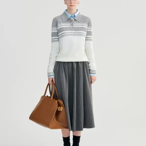 Gray Flared Skirt
